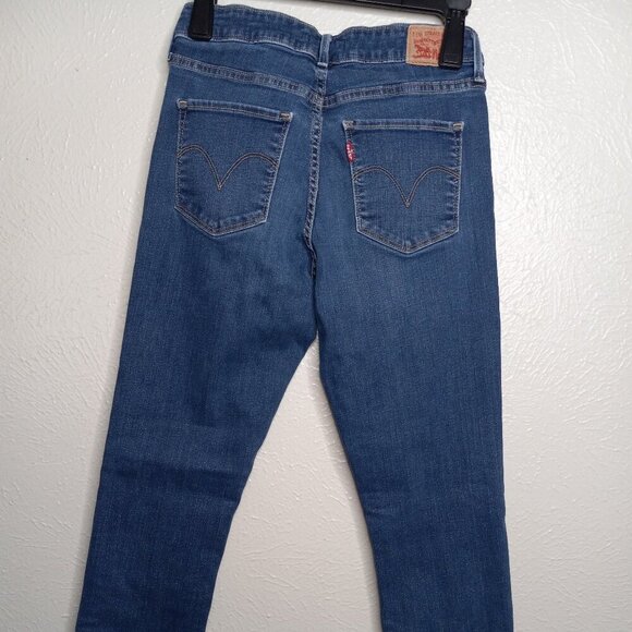LEVI'S Women's 515 Skinny Mid-Rise Dark Wash Jeans sz 8 - Picture 5 of 7